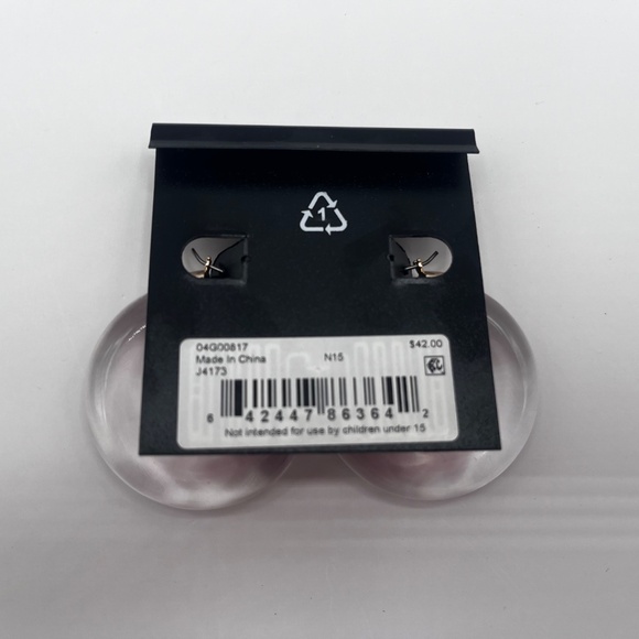 DKNY Clear Resin Hoop Earrings NEW - NEVER WORN! - Picture 2 of 5